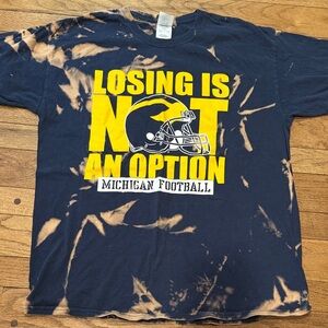 New Agenda Michigan University Football Blue and Tan Tie-Dye Tee